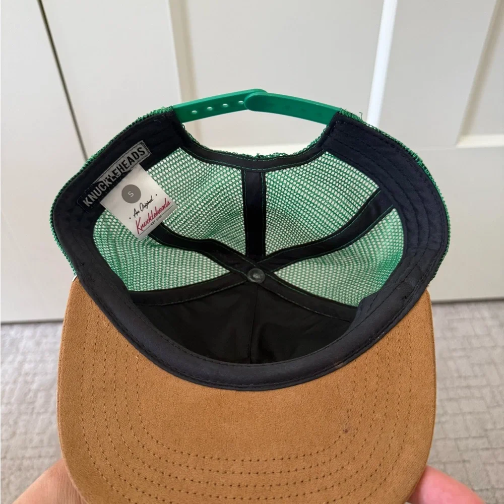 Kids Dinosaur Print Green & Brown Trucker Hat